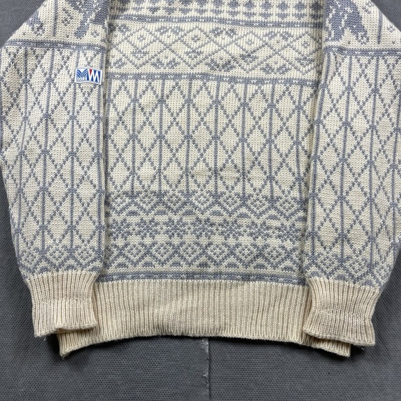 Vintage Oslo Sweater Shop Womens Sweater Medium 42 Fair Isle Wool Polar Bear - Picture 11 of 15